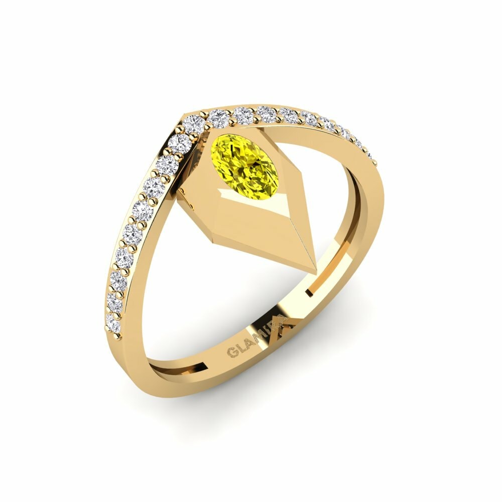 Or Jaune 18k Diamant Jaune Bague Kouilau