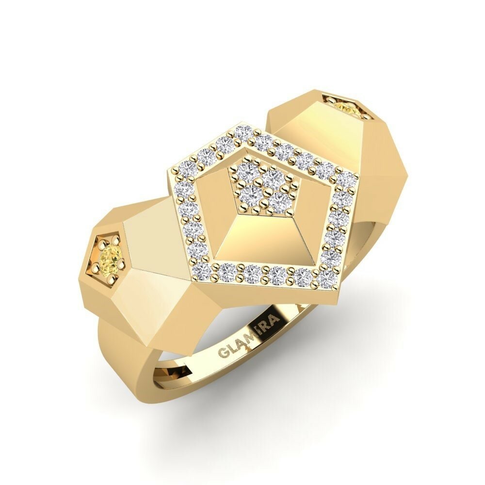 Or Jaune 18k Diamant Jaune Bague Kuiper