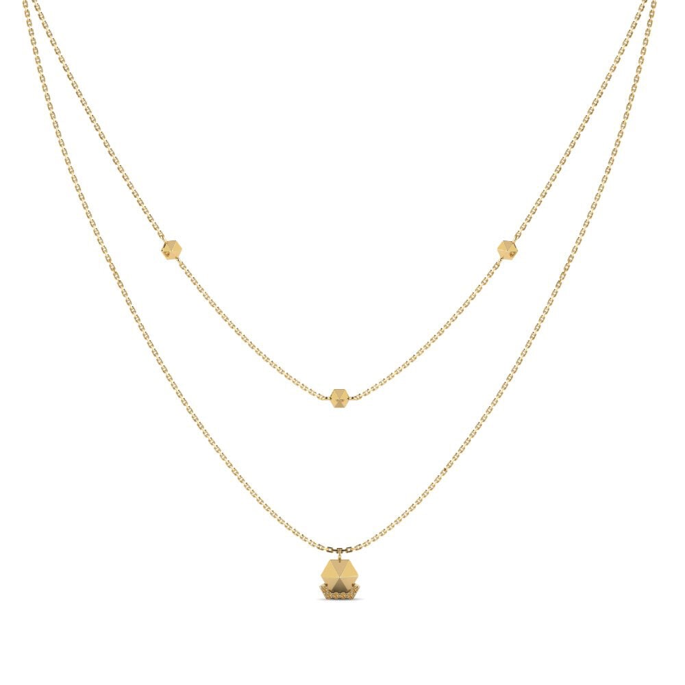 Brown Diamond Women's Necklace Paldies