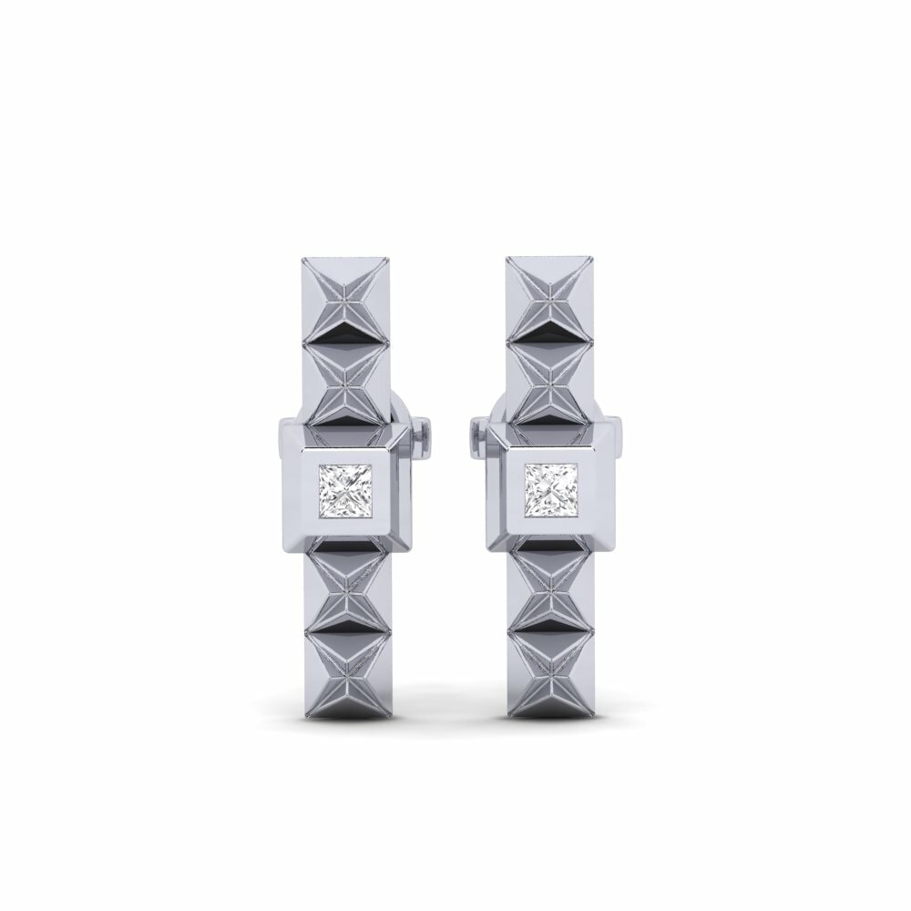 9ct White Gold Women's Earring Quadru