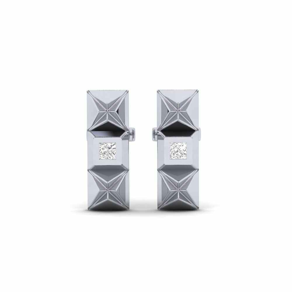 9ct White Gold Women's Earring Recuncho