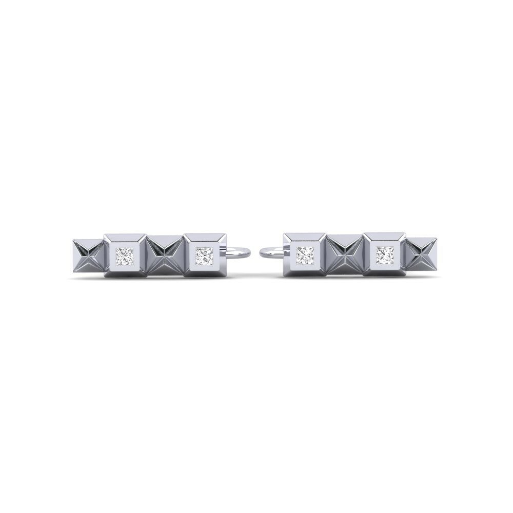 9ct White Gold Women's Earring Rokna