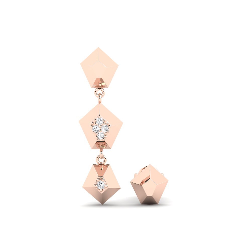 14k Oro Rosa Pendiente de mujer Spectralin - SET
