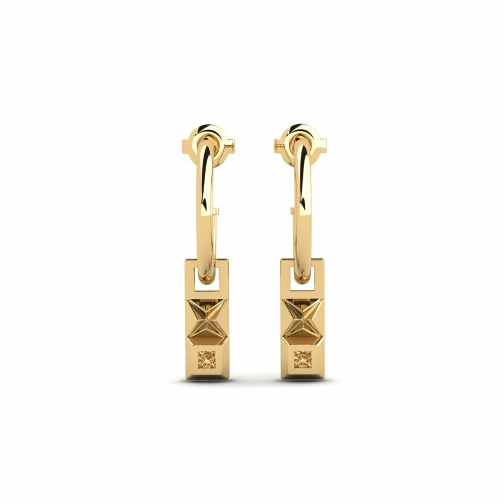 Brown Diamond Women's Earring Sudut