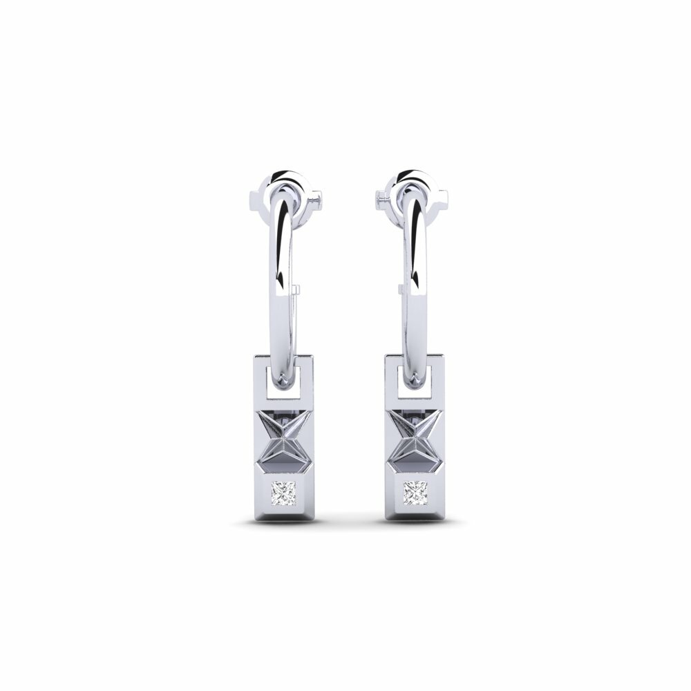 9ct White Gold Women's Earring Sudut