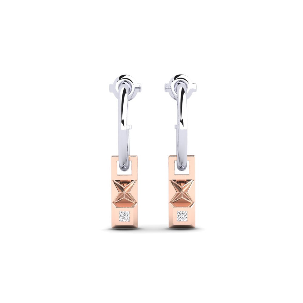 Oro Bianco & Rosso 375 Orecchino da donna Sudut