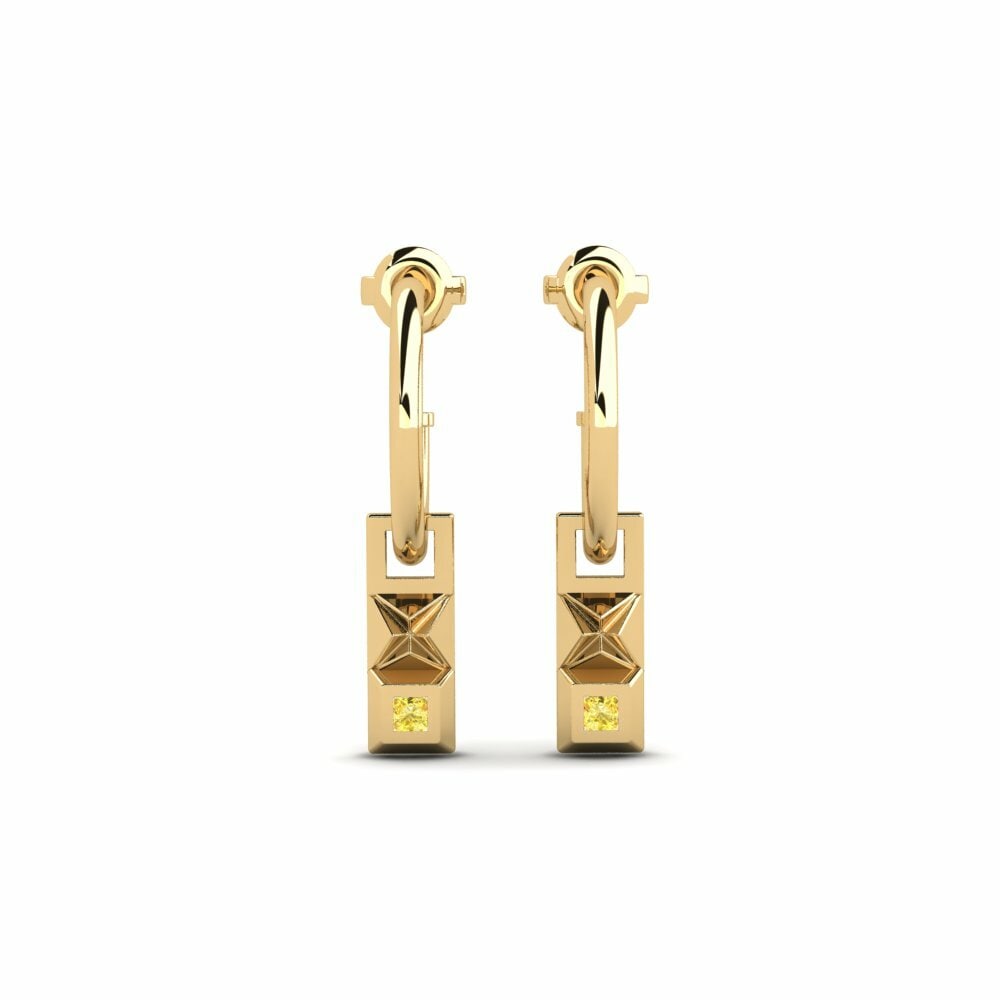 Yellow Sapphire Women's Earring Sudut