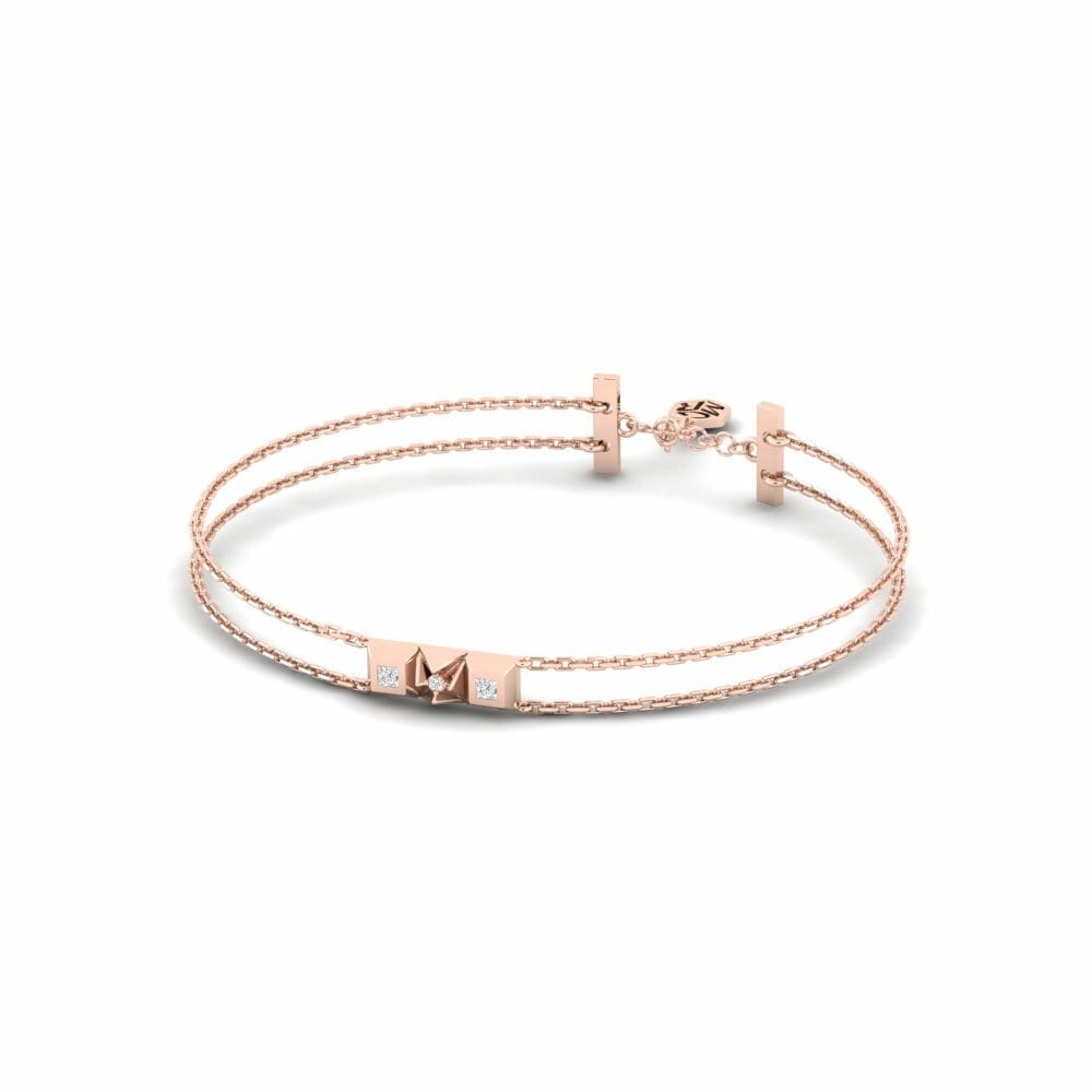 9k Oro Rosa Pulsera de Mujer Ugao