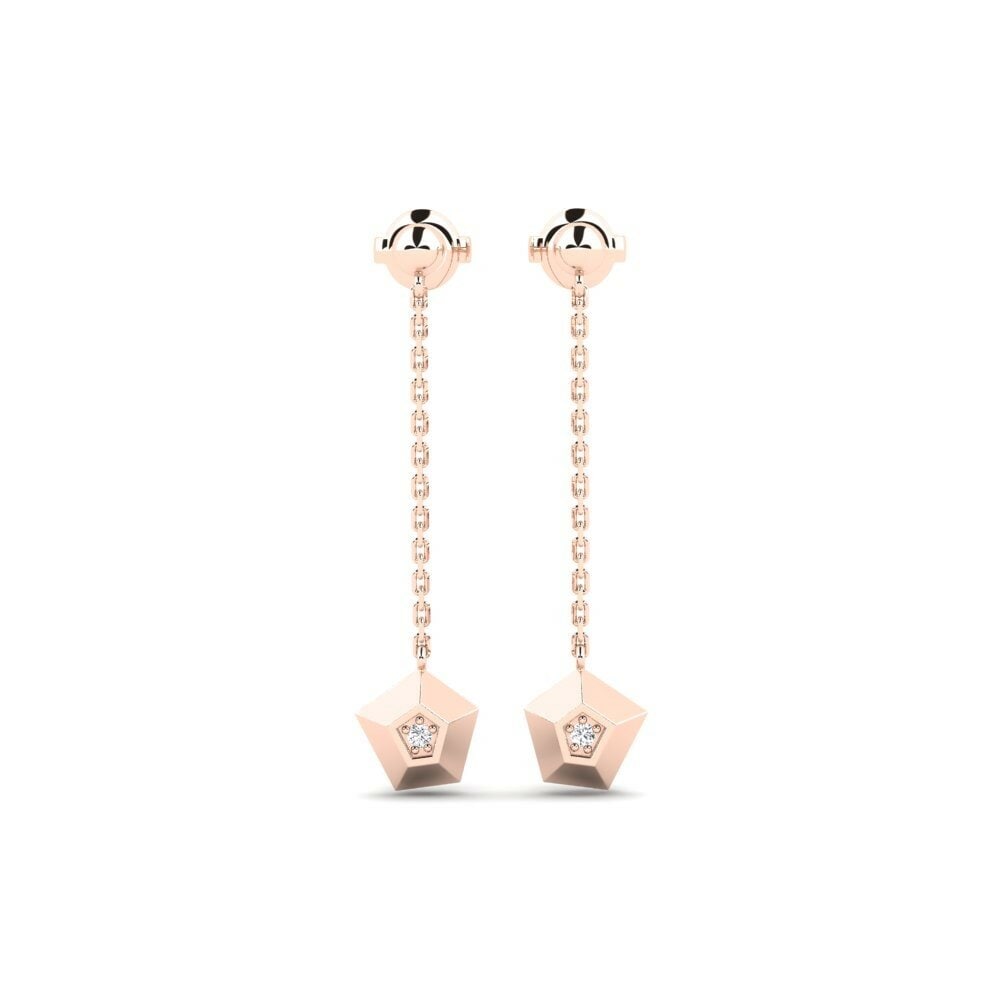 14k Oro Rosa Pendiente de mujer Uranus