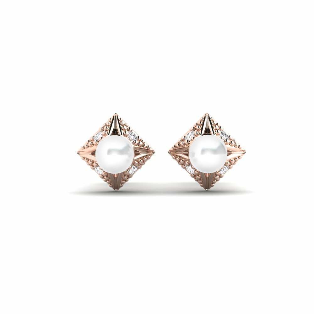 14k Oro Rosa Pendiente de mujer Wajiyada