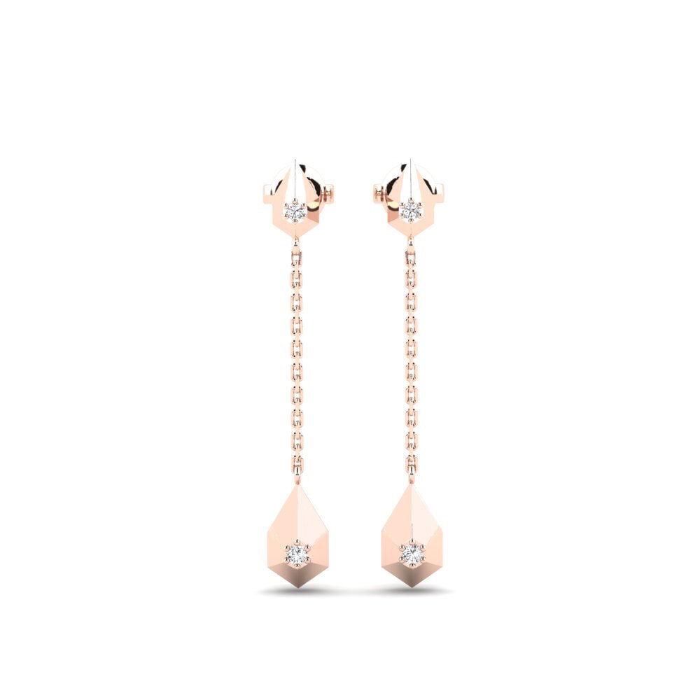9ct Rose Gold Women's Earring Djoua