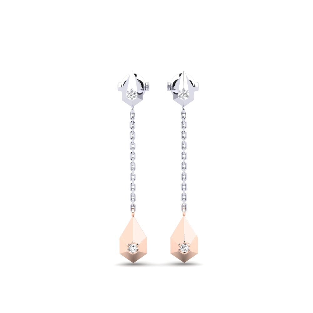 Oro Bianco & Rosso 375 Orecchino da donna Djoua