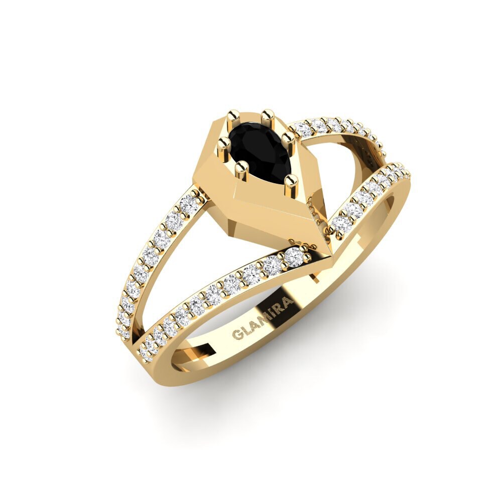 Black Sapphire Engagement Ring Floden