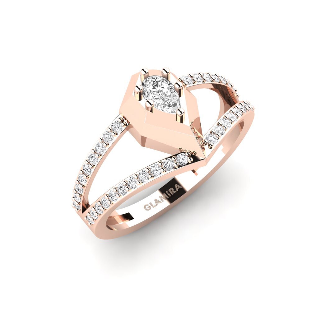 9ct Rose Gold Engagement Ring Floden