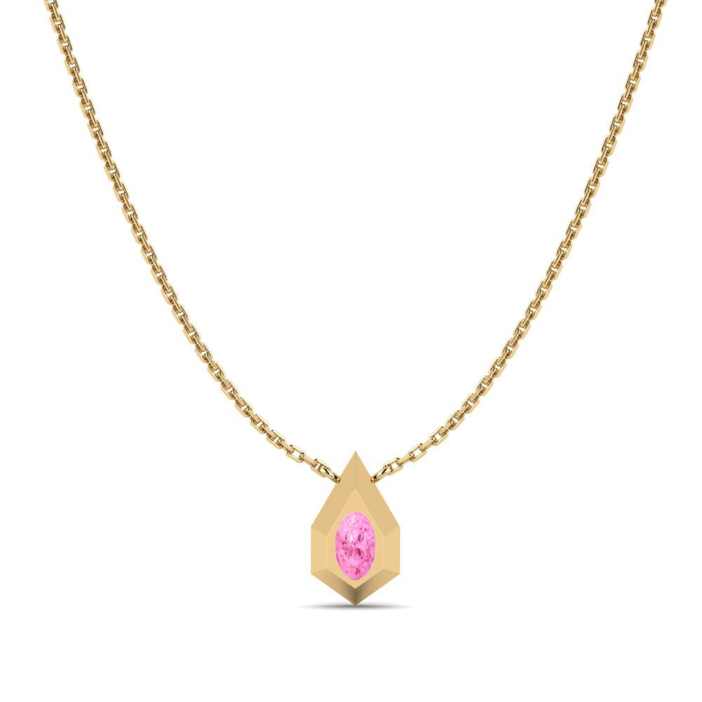 Pink Sapphire Women's Necklace Jhelum