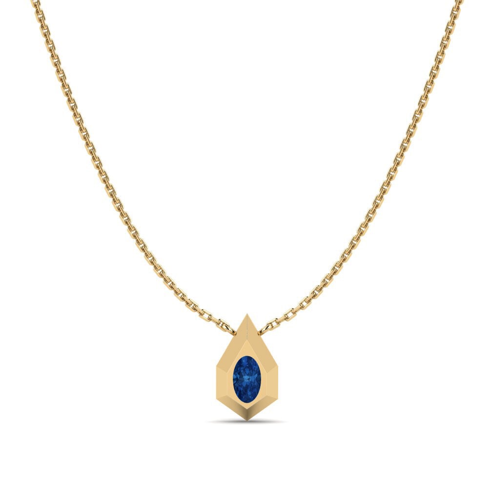Dark Blue Zirconia Women's Necklace Jhelum