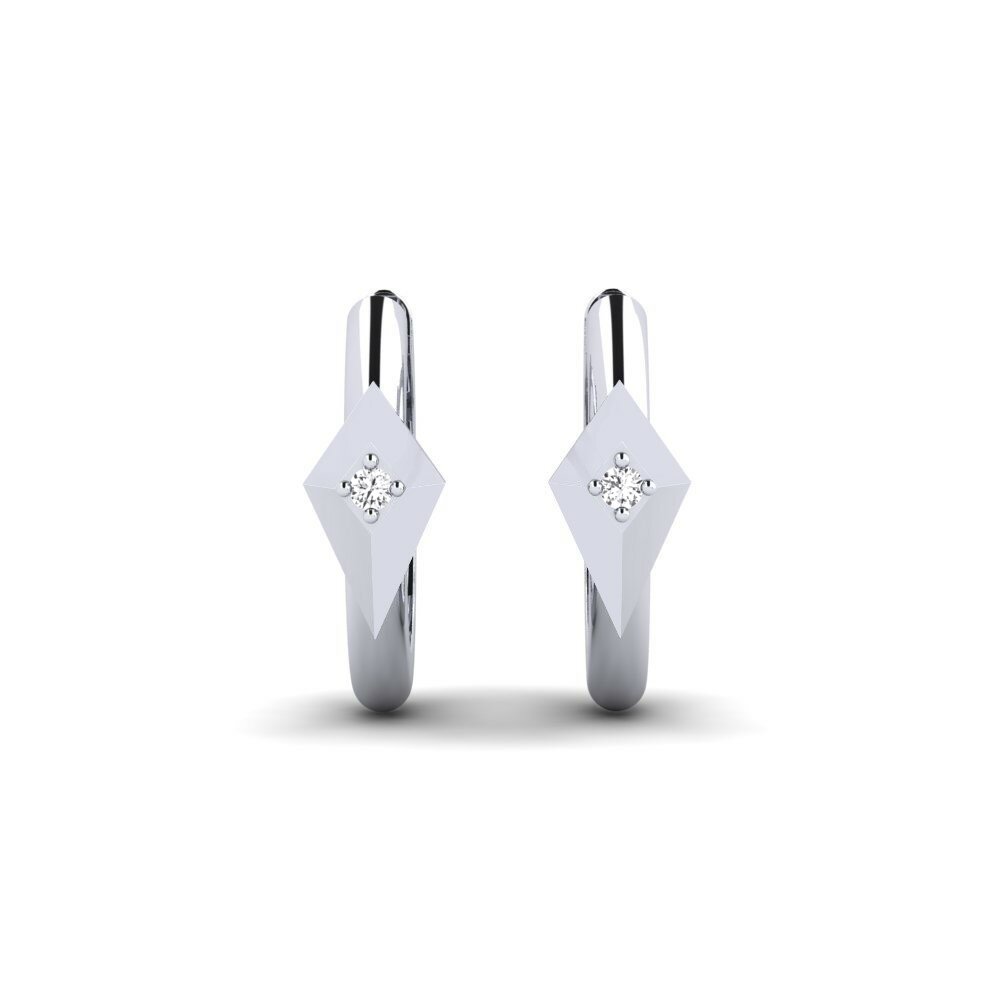 9ct White Gold Women's Earring Jubani