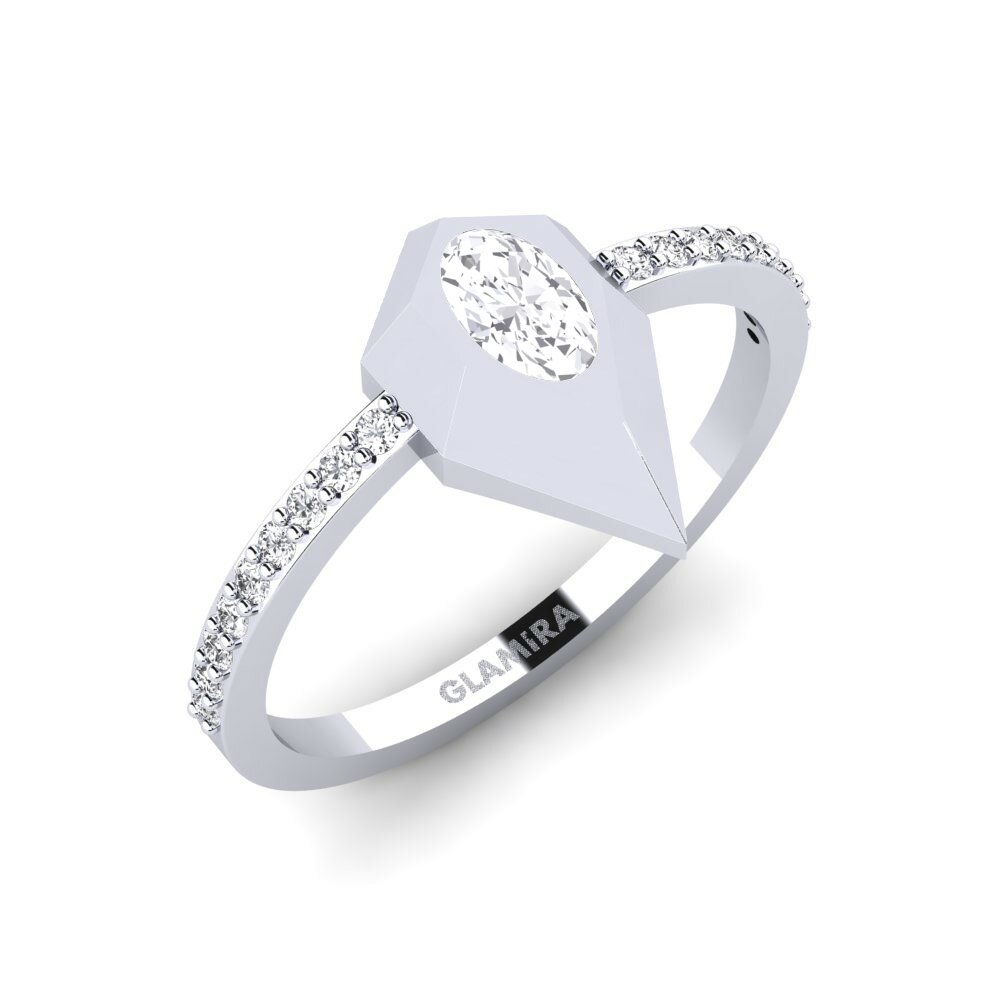 14ct White Gold Engagement Ring Jubba
