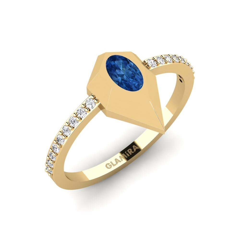 Dark Blue Zirconia Engagement Ring Jubba