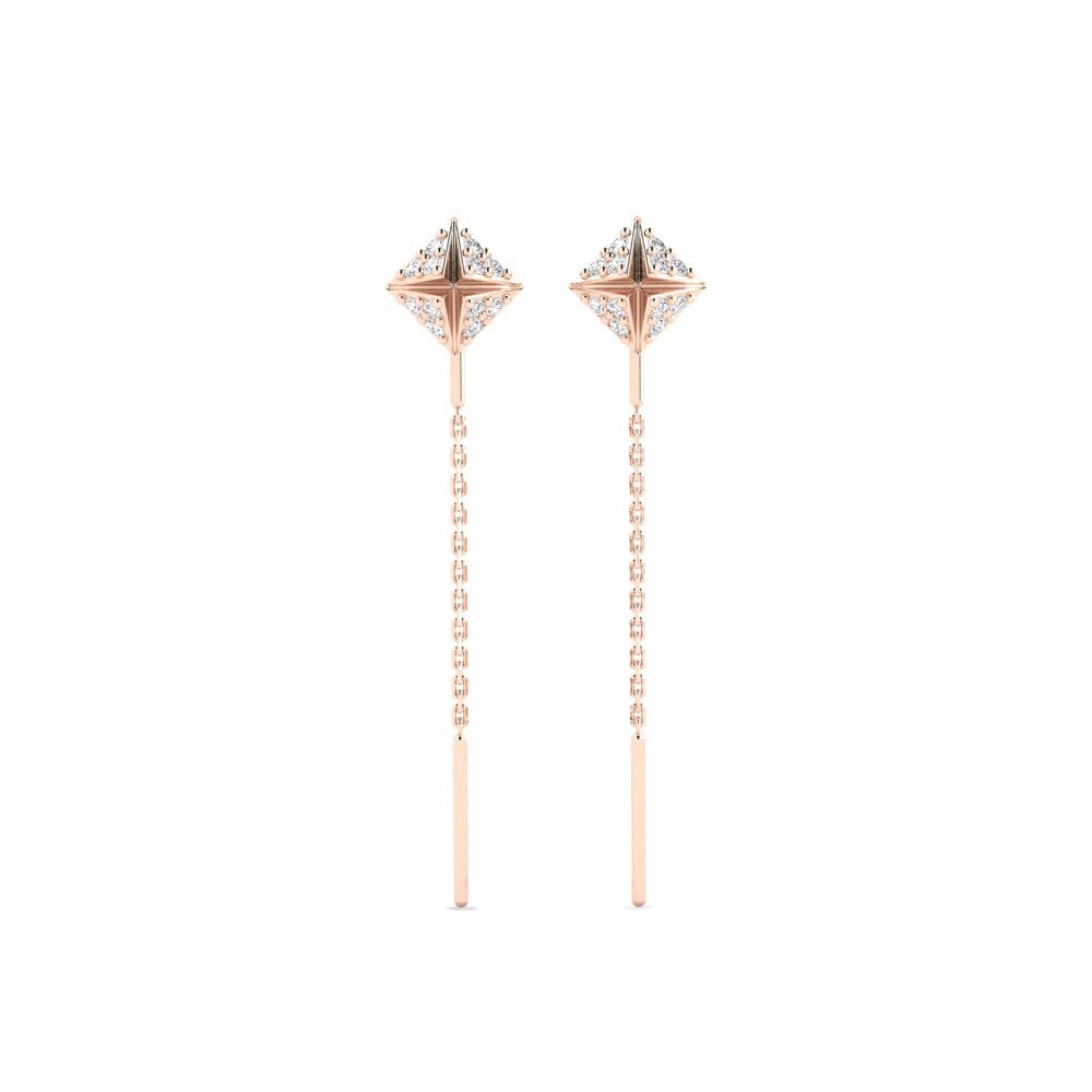 9ct Rose Gold Women's Earring Kampas - A