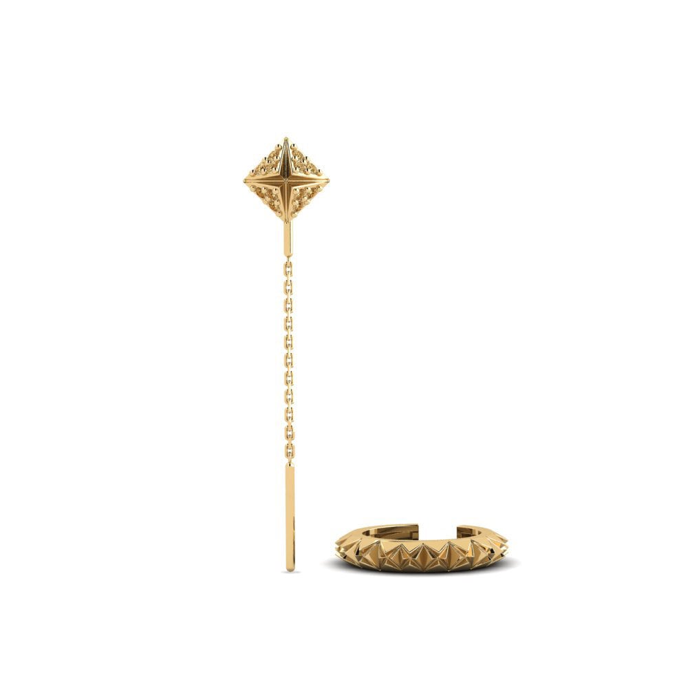 Brown Diamond Women's Earring Kampas - SET
