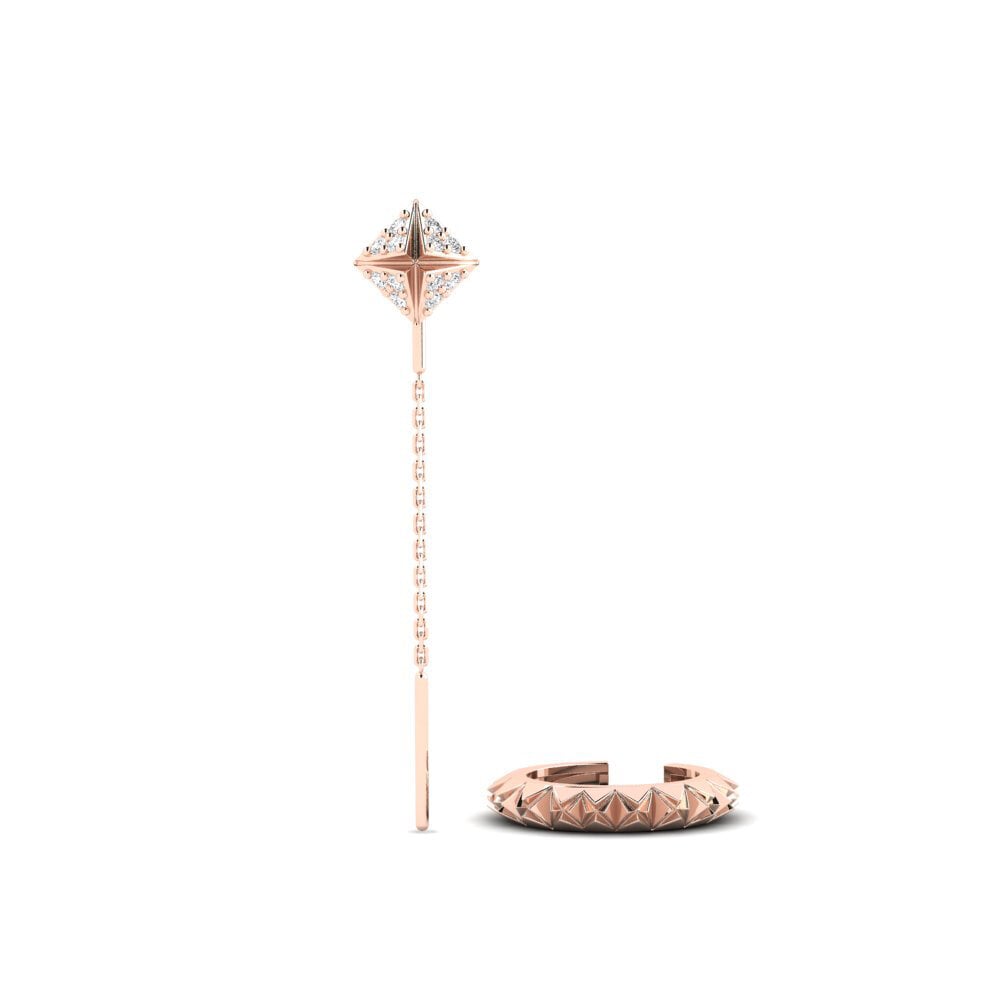 9ct Rose Gold Women's Earring Kampas - SET