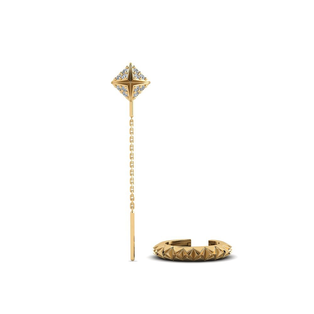 Zirconia Women's Earring Kampas - SET