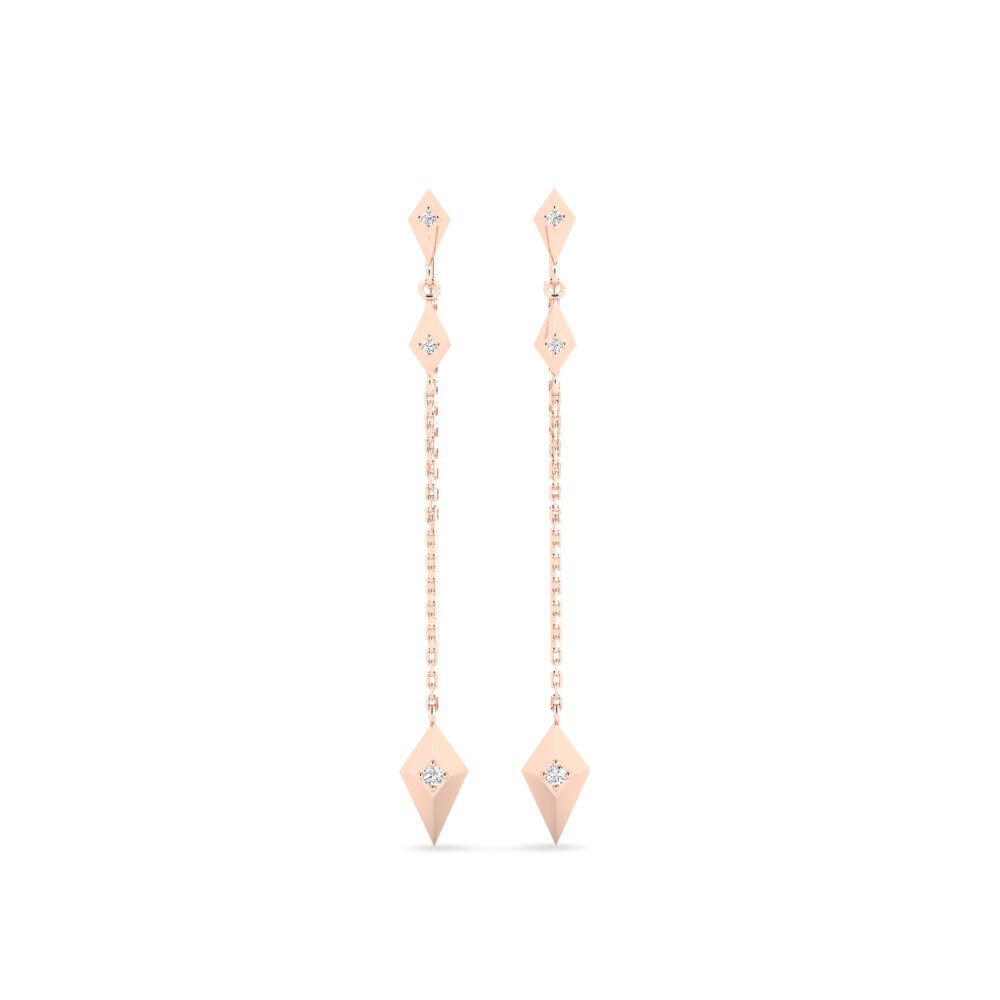 9ct Rose Gold Women's Earring Katsinali - A
