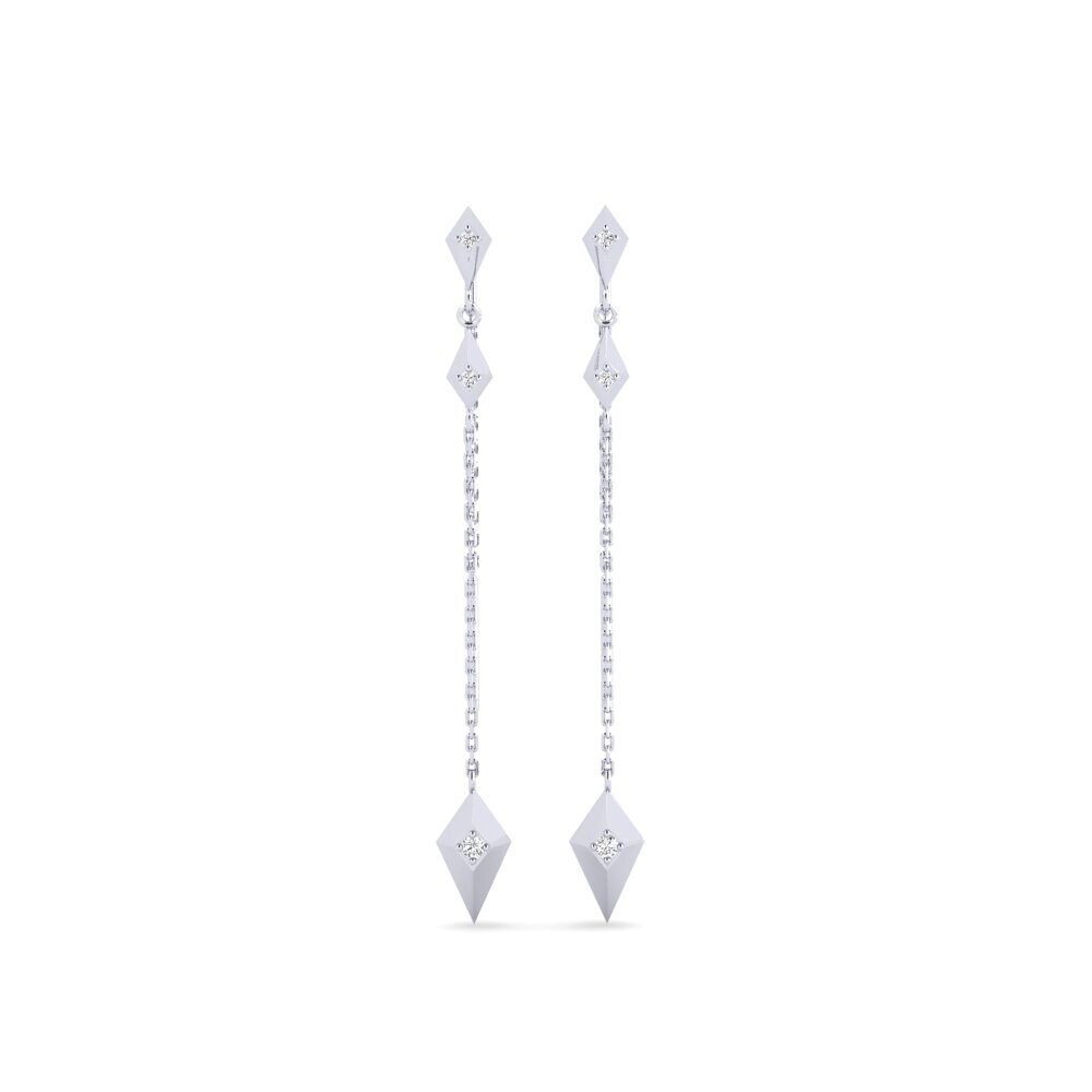 9ct White Gold Women's Earring Katsinali - A