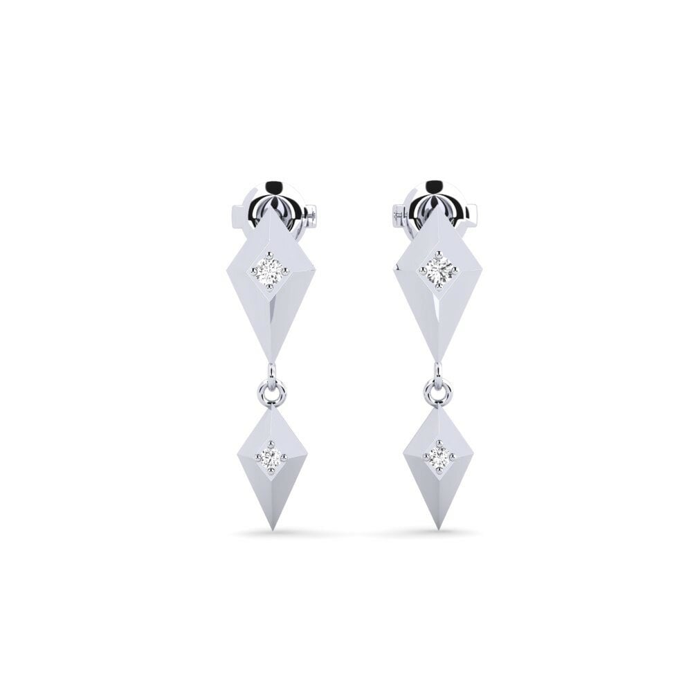 9ct White Gold Women's Earring Katsinali - B