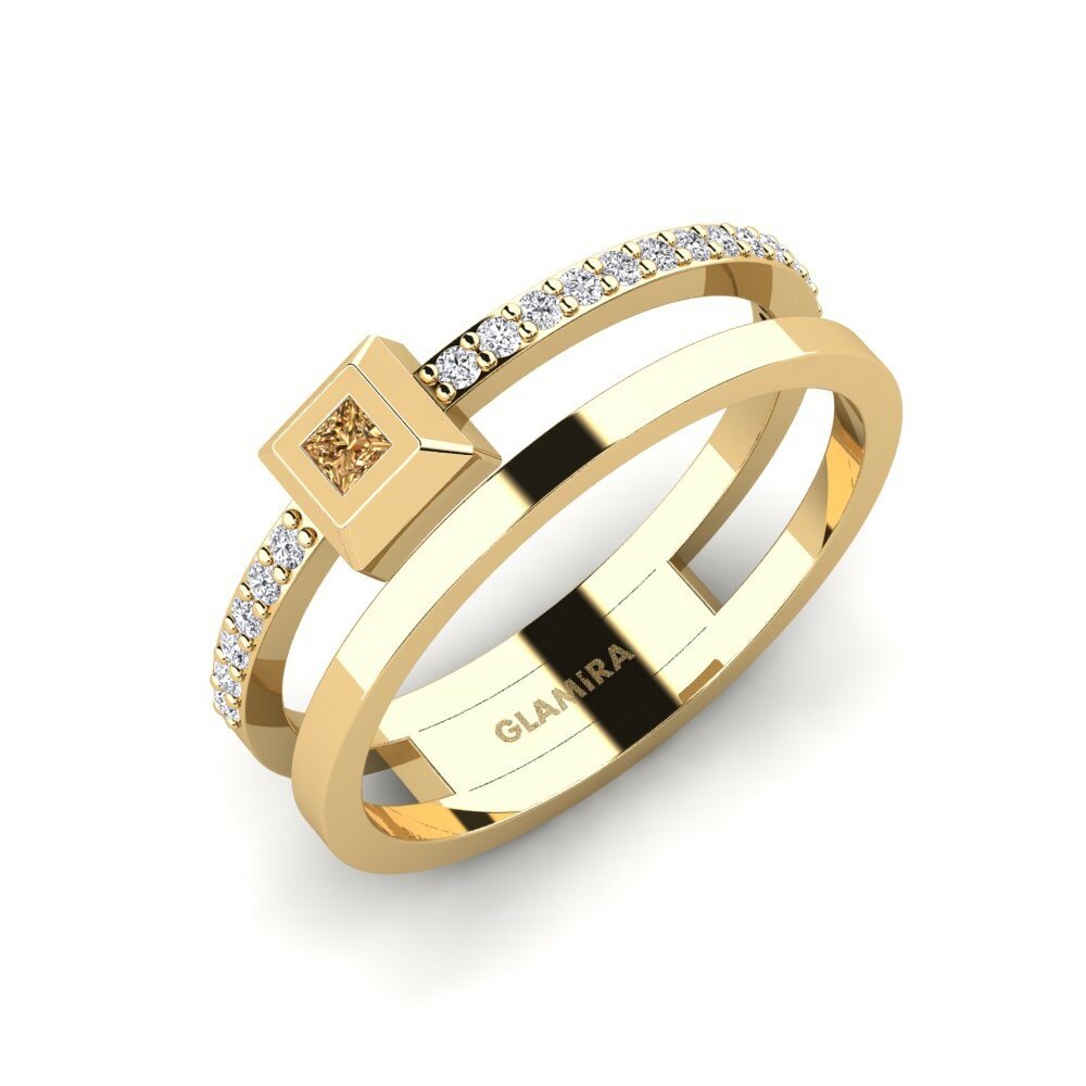Brown Diamond Ring Keturkampis