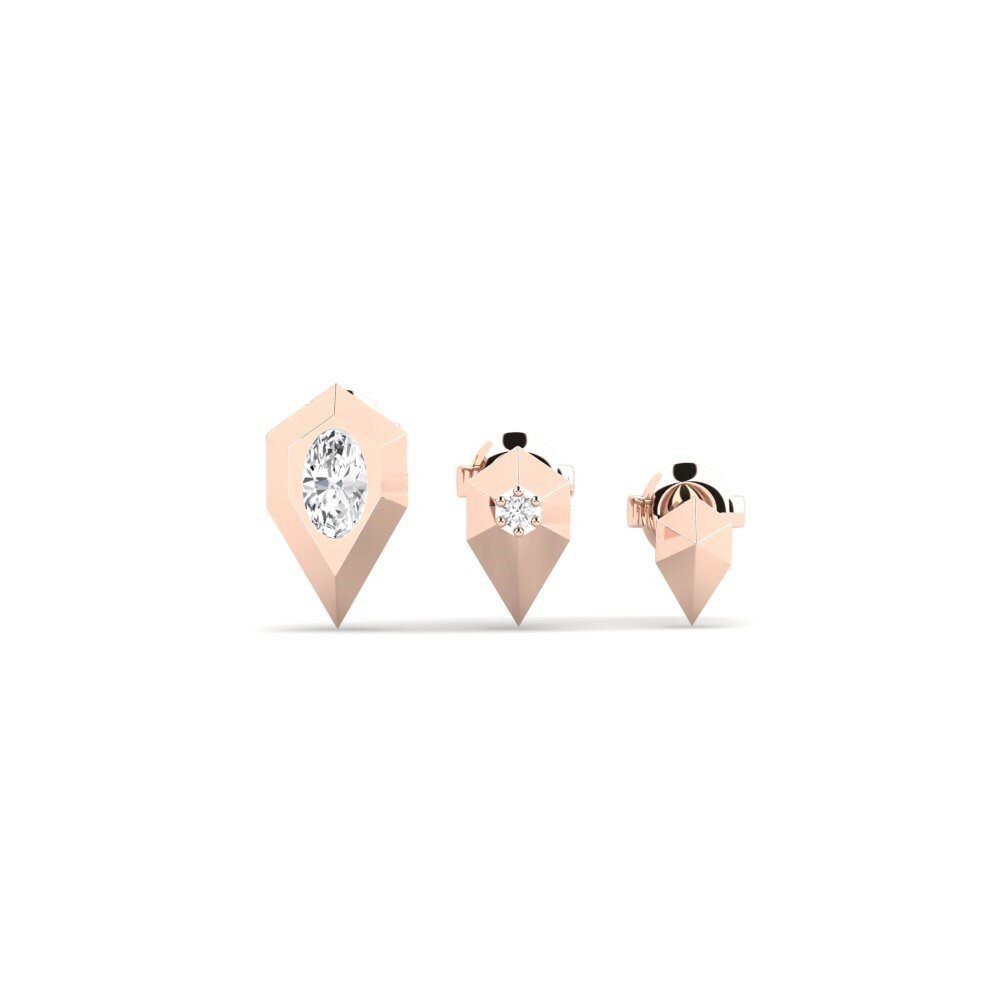 9ct Rose Gold Women's Earring Komadugu - SET