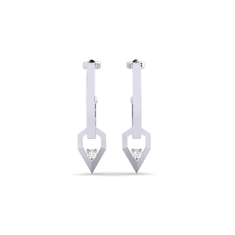 9ct White Gold Women's Earring Komatidete