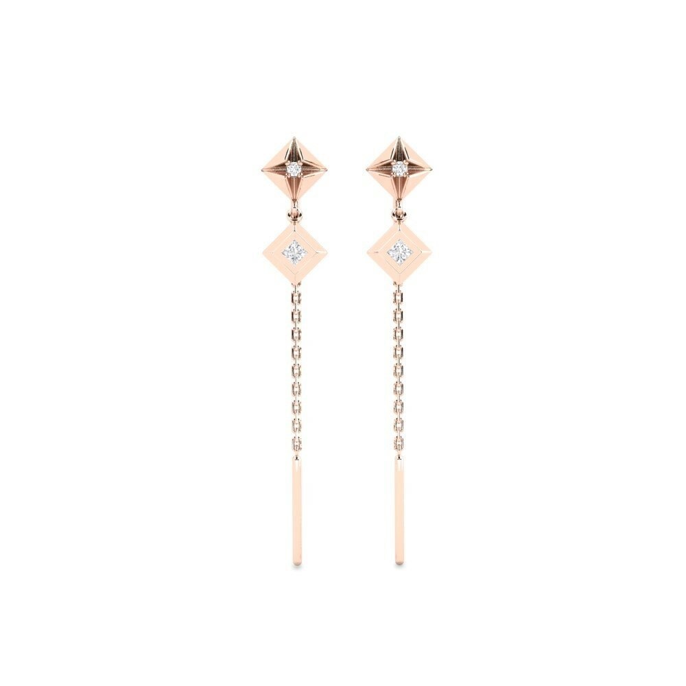 9ct Rose Gold Women's Earring Kusurwoyi