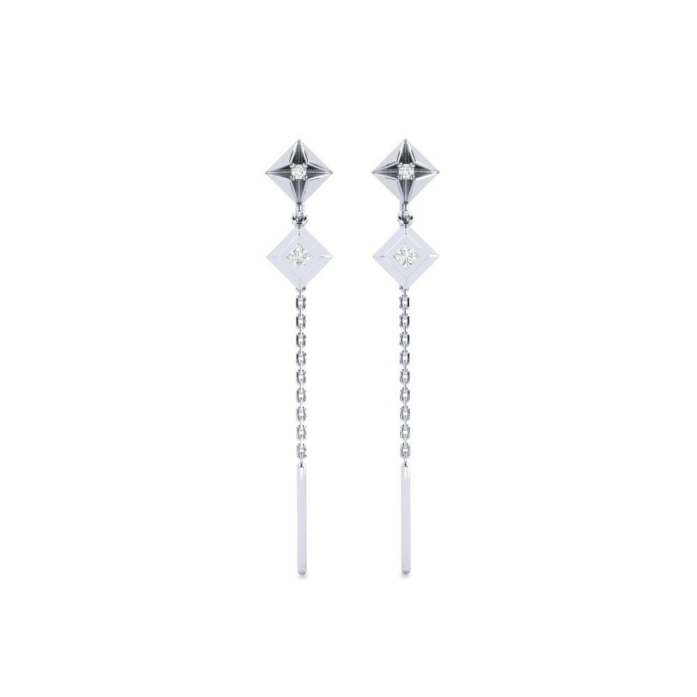 9ct White Gold Women's Earring Kusurwoyi