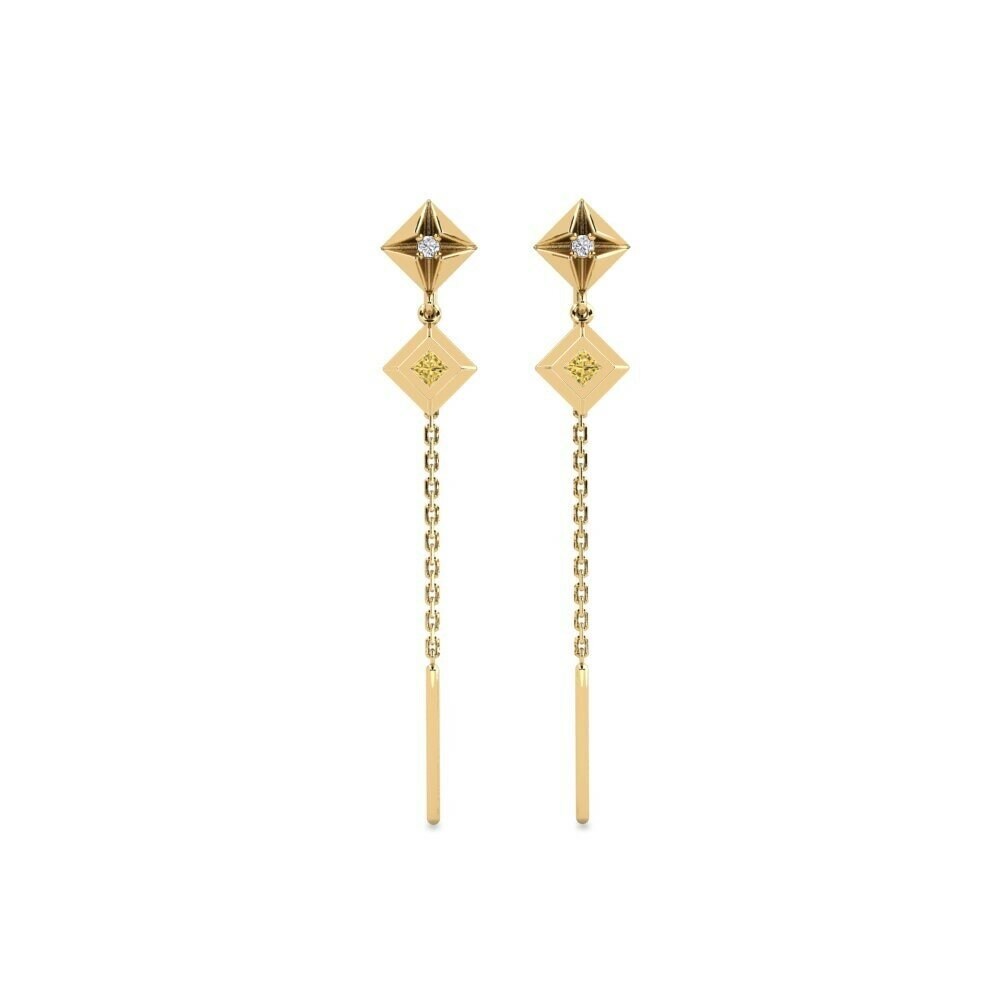 Yellow Diamond Women's Earring Kusurwoyi
