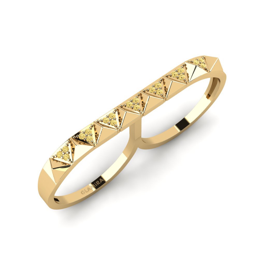Or Jaune 18k Diamant Jaune Bague Bolingbroke