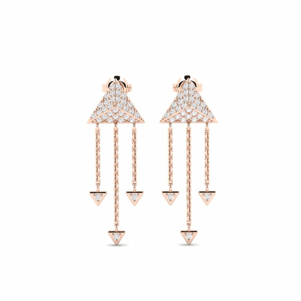 14k Oro Rosa Pendiente de mujer Curnock