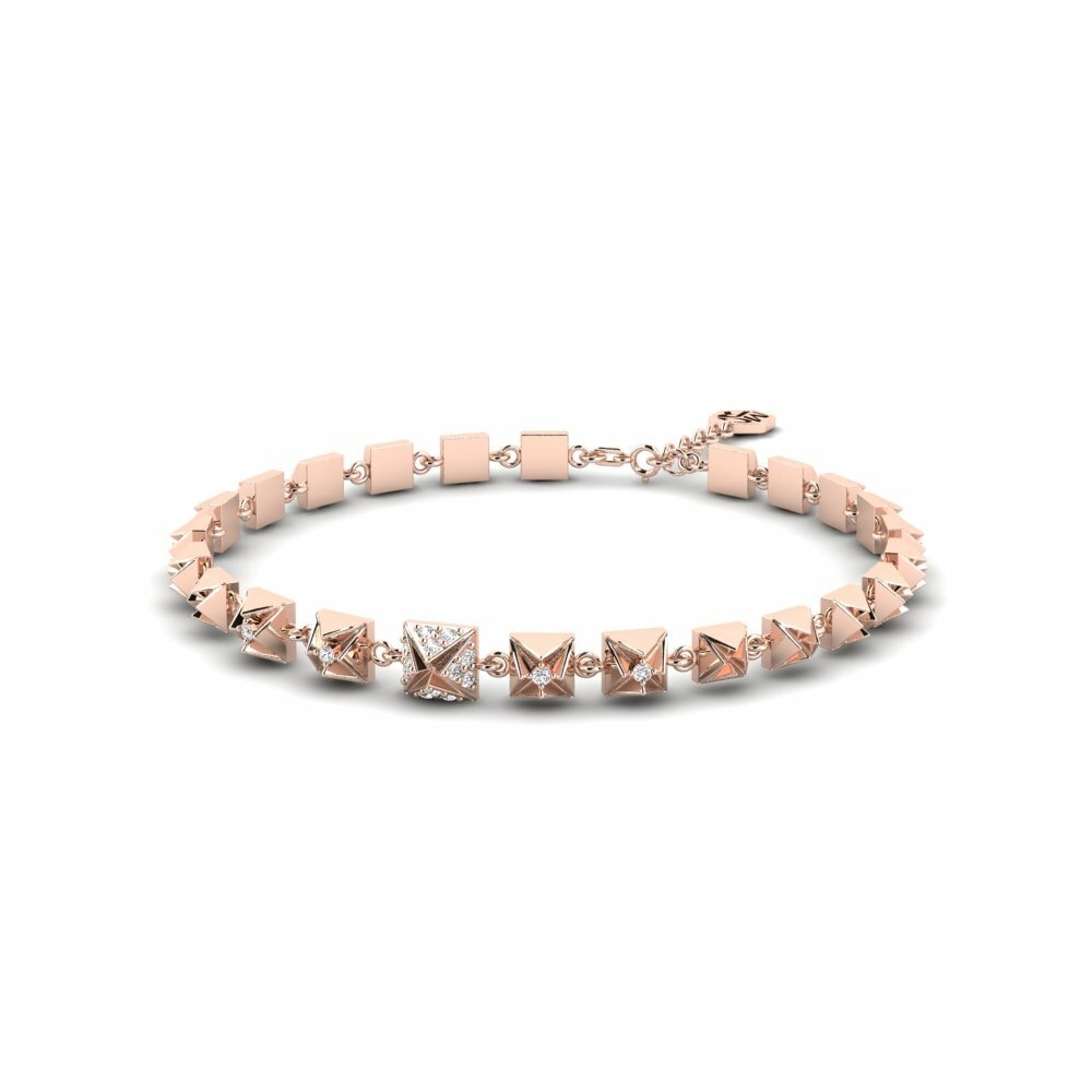 9k Oro Rosa Pulsera de Mujer Firkantet