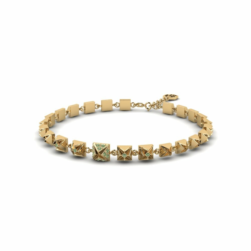 Groene Diamant Dames Armband Firkantet