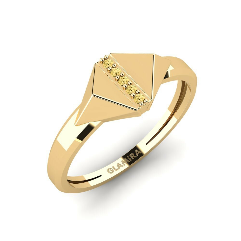 Or Jaune 18k Diamant Jaune Bague Hackney