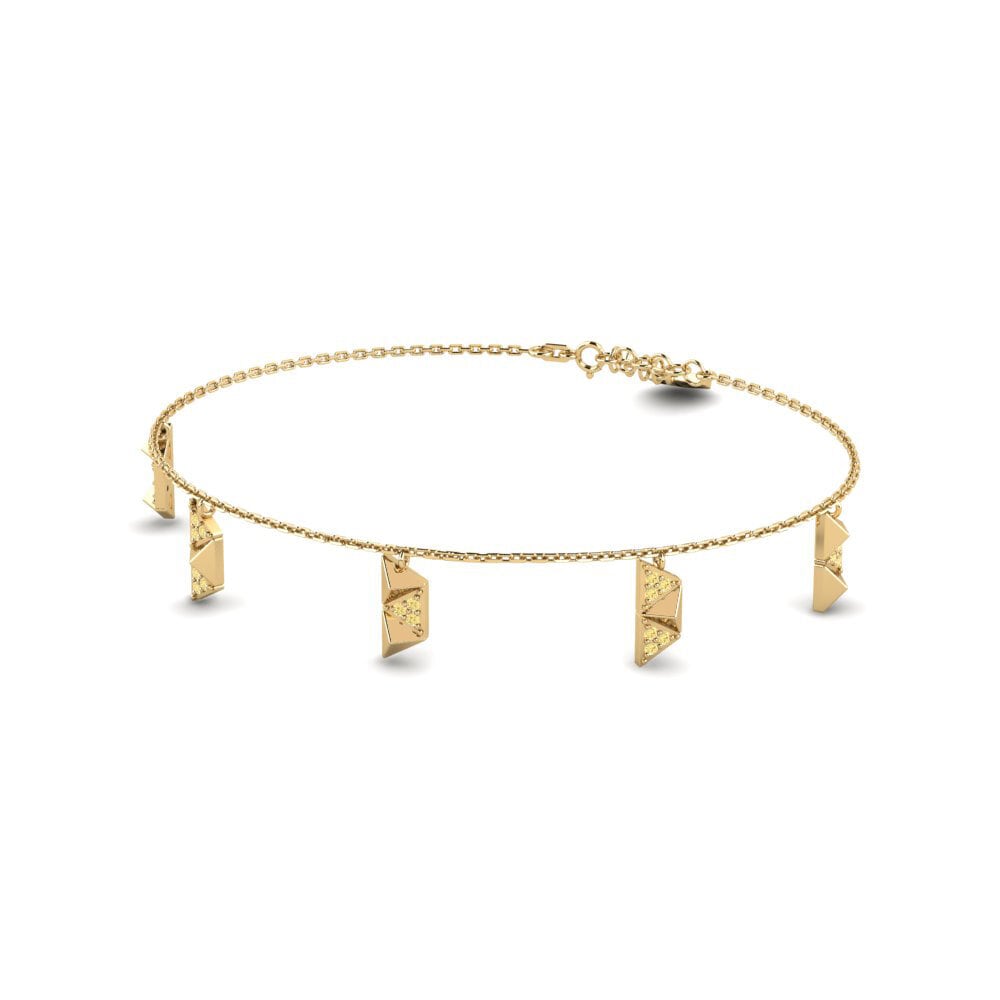 Gele Diamant Dames Armband Harben