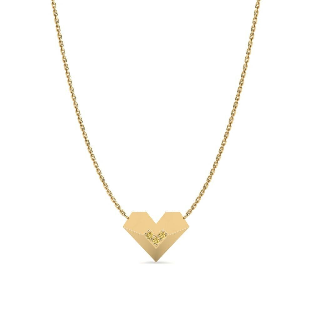 Gele Diamant Dames Ketting Hemela