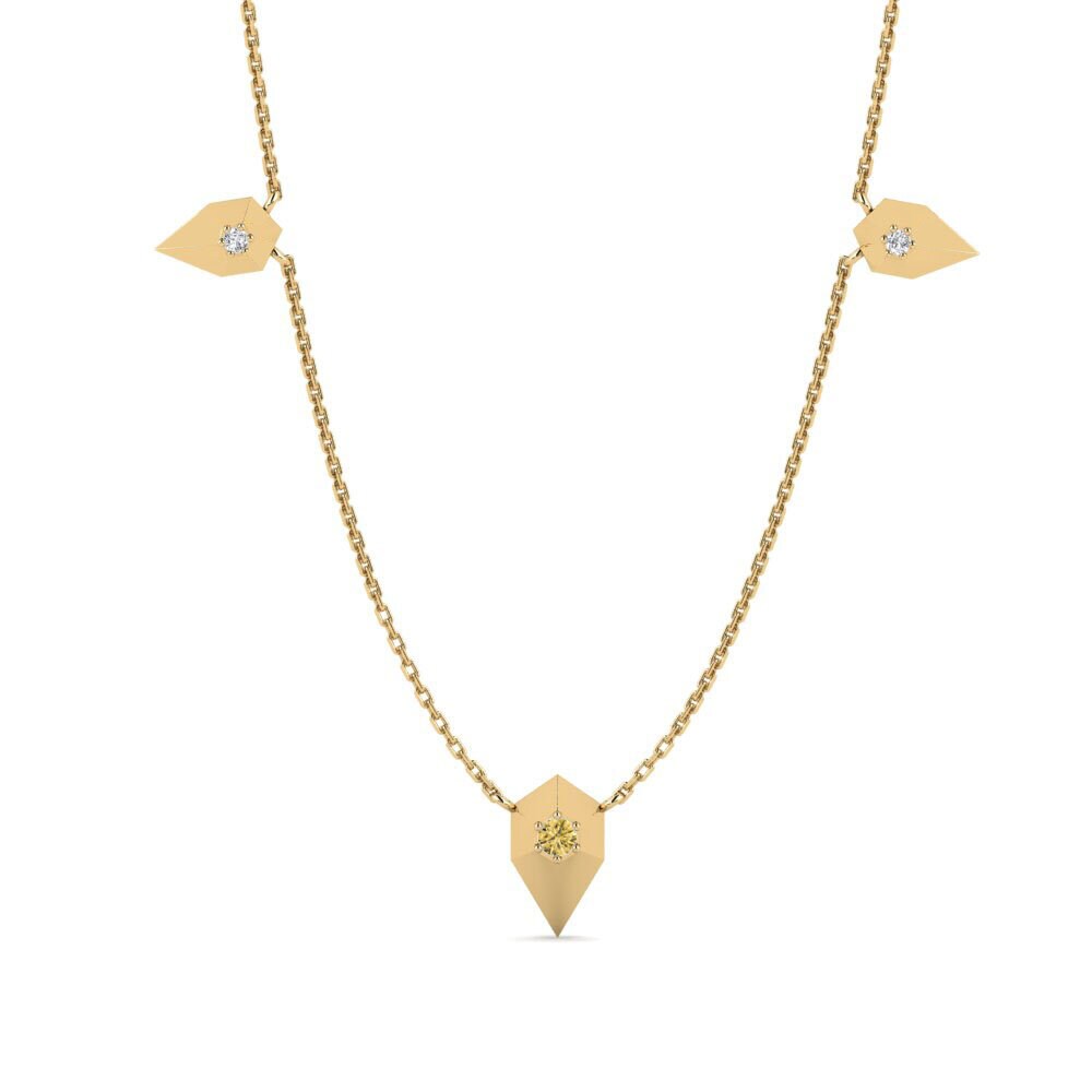 Gele Diamant Dames Ketting Lomami