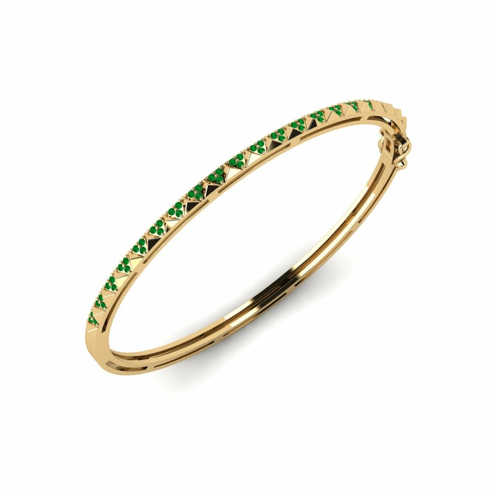 585 Oro Giallo Rotondo Smeraldo Bracciale da donna Montpelier