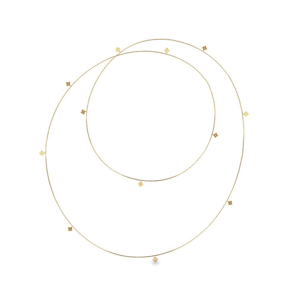 Gele Diamant Dames Ketting Pakona