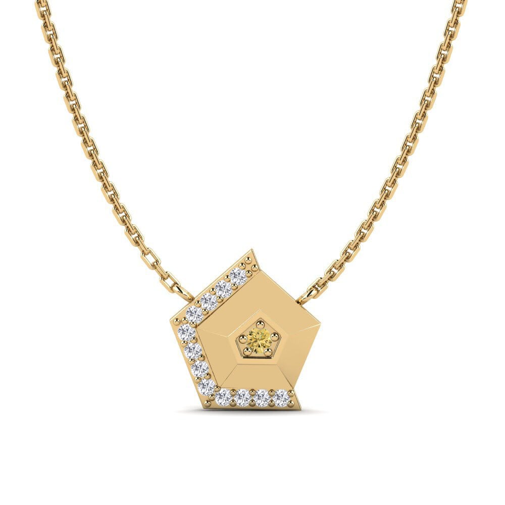 Gele Diamant Dames Ketting Sarnen