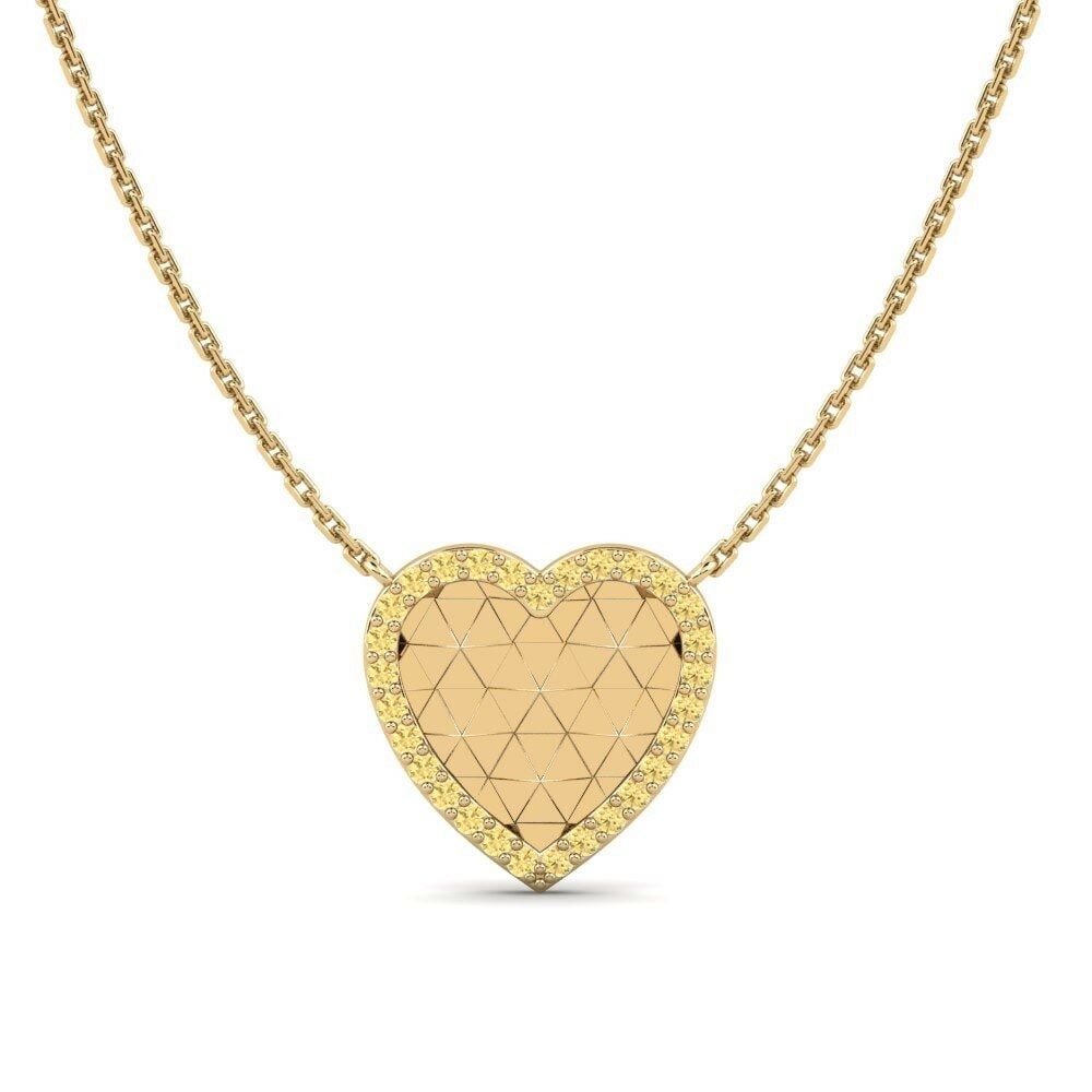 Gele Diamant Dames Ketting Smeyie