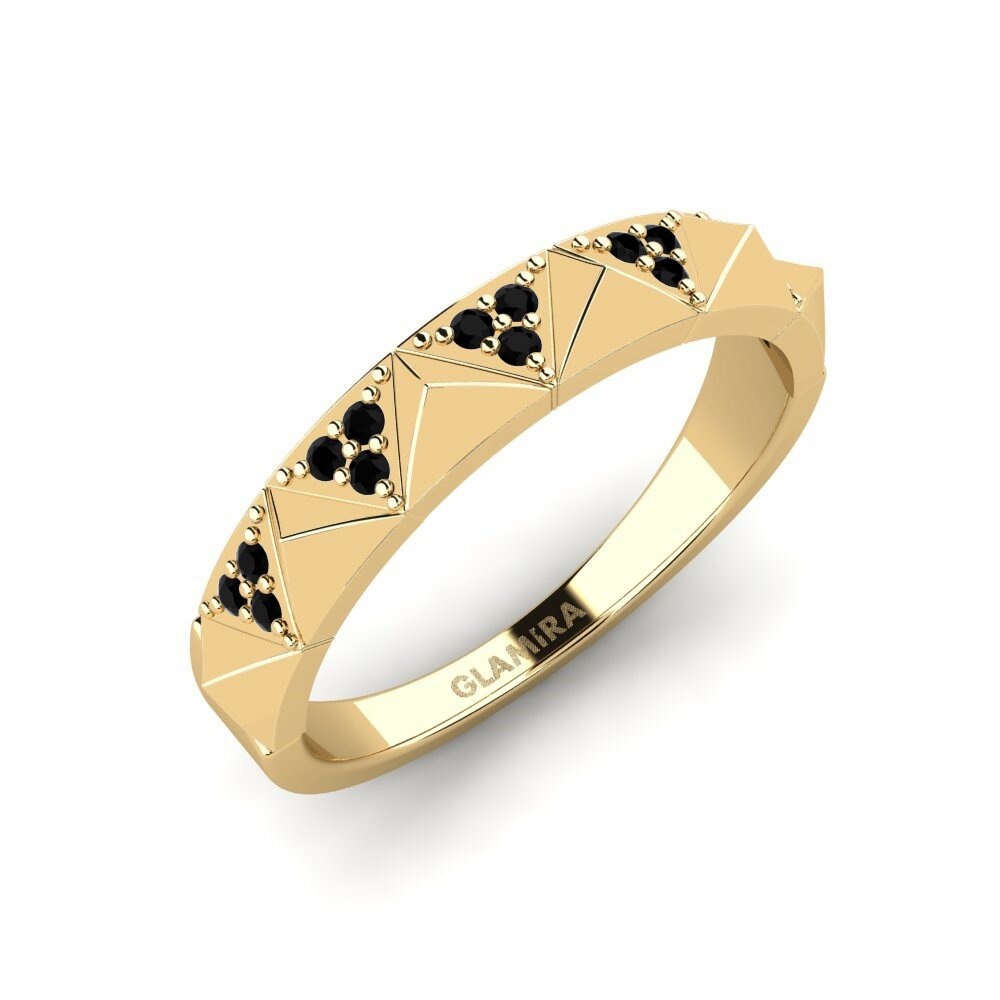 14ct Yellow Gold Round Black Sapphire Ring Southwark