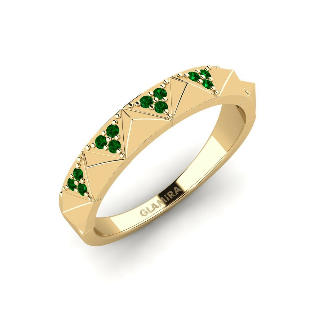 Or Jaune 18k Zircone Vert Bague Southwark